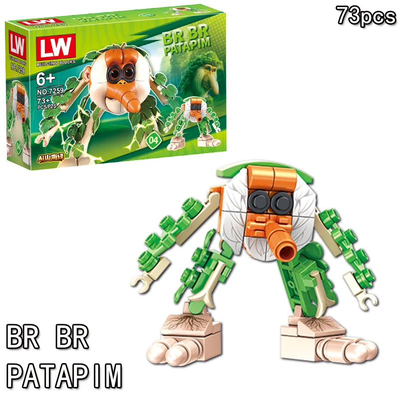 Anime Italienische Brainrot Tralalero Tralala Figur Baustein-Spielzeug Tung Tung Tung Sahur Hai Bausteine Geschenk Blindbox – Detail 6
