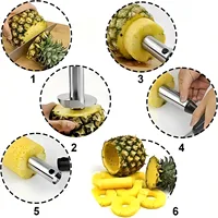 Trancheur d'ananas, éplucheur, outils de fruits en acier inoxydable, outils de cuisine, accessoires de cuisine, Gadgets de cuisine 1 pièce 5