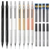 Japanese Mechanical Pencils 0.3 0.5 2mm Metal Automatic Pen Leads Drawing Sketch Office School Teacher Kids Girls Stationery 2B 1