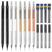 Japanese Mechanical Pencils 0.3 0.5 2mm Metal Automatic Pen Leads Drawing Sketch Office School Teacher Kids Girls Stationery 2B 1
