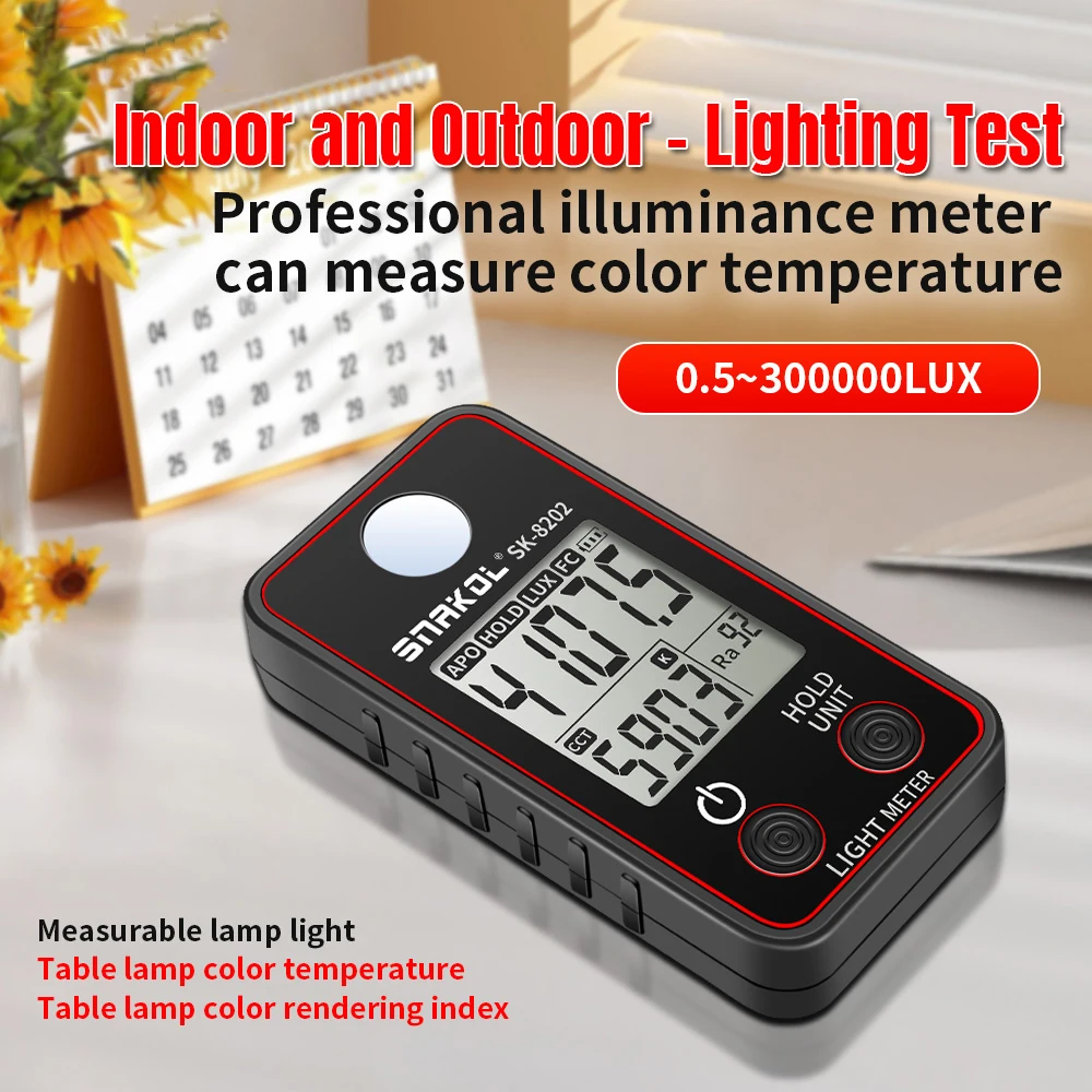 색온도 테스터 조도 계량기, LED 조명 테스트 계량기, 사진 조도 측정 장치, 0.5-300000LUX