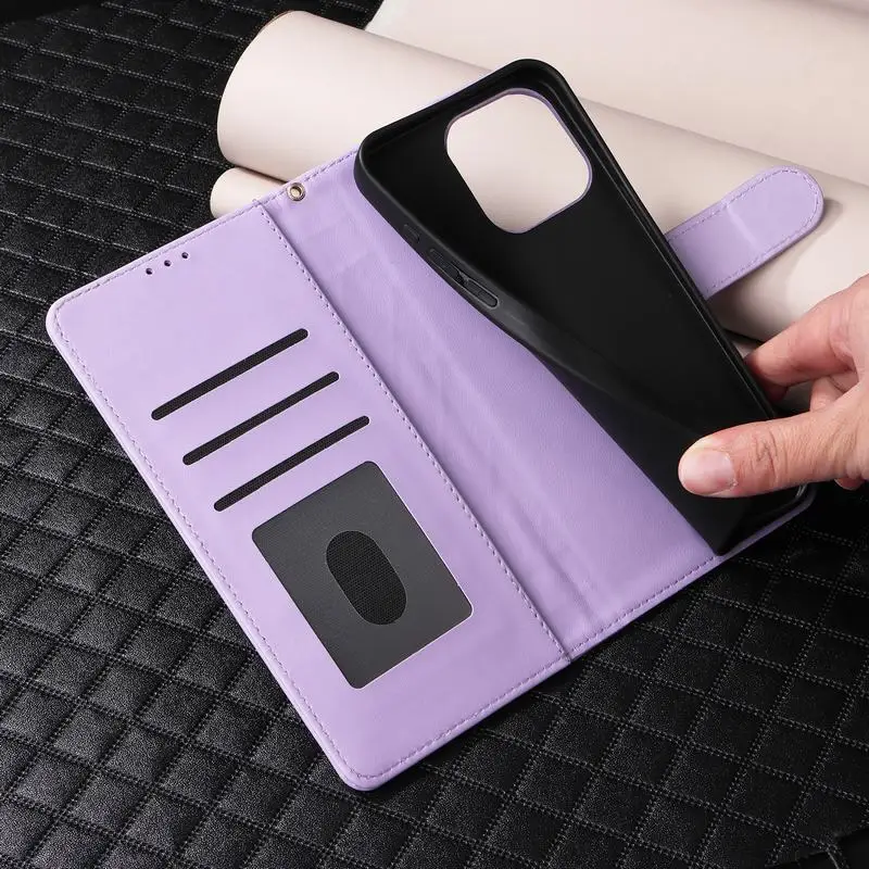 Coque de téléphone pour iPhone 16 15 14 13 12 11 Pro Max XR X XS Max 7 8 6 6S Plus Coque en cuir à rabat Portefeuille de luxe_voghion.com