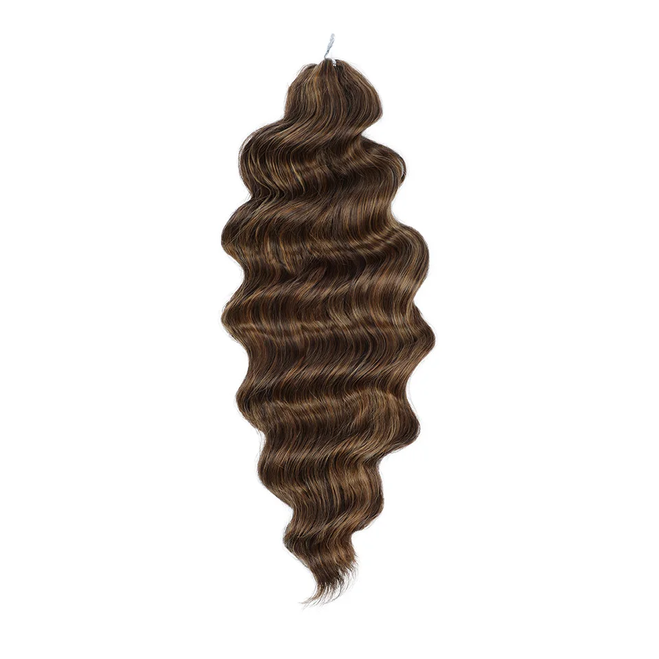 26 Inch Ombre Brown Crochet Hair Extensions 300g/Strand Synthetic Hair Crochet Hair Body Wave Crochet Braiding Hair Extensions 2