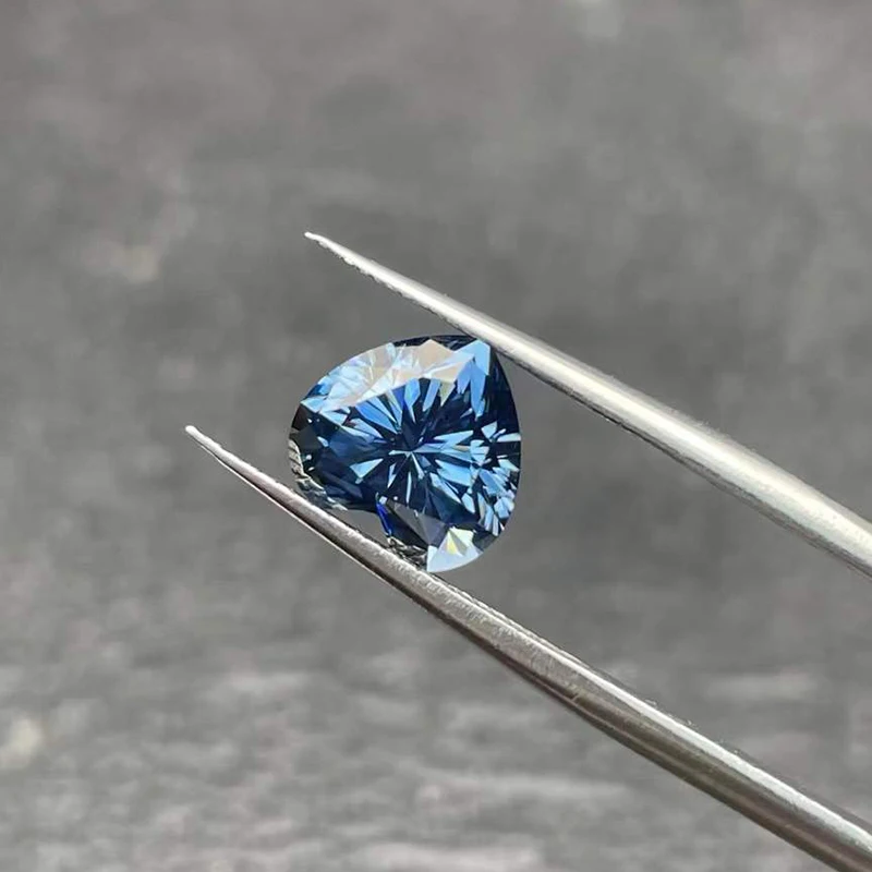 로얄 블루 다이아몬드 모이사나이트 스톤 0.1ct-10ct 리얼 루즈 모이사나이트 다이아몬드 쿠션/아셔/오벌/하트 랩 그로우 모이사나이트 스톤