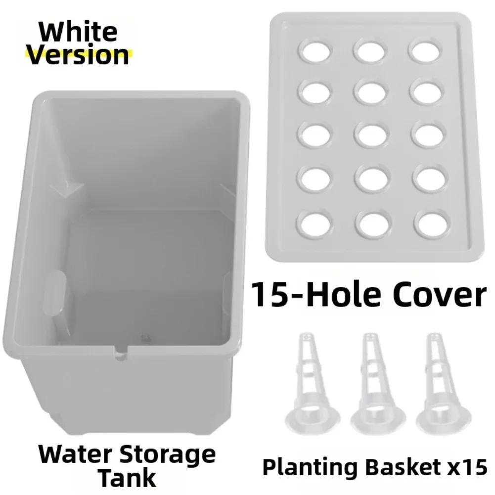 Compact Hydroponic Indoor Herb Garden System - Easy to Clean, 15 Plant Sites, 32x22x18cm