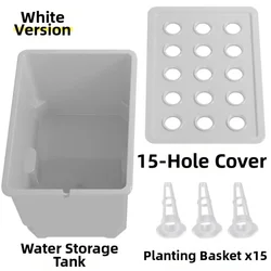 Compact Hydroponic Indoor Herb Garden System - Easy to Clean, 15 Plant Sites, 32x22x18cm (White)