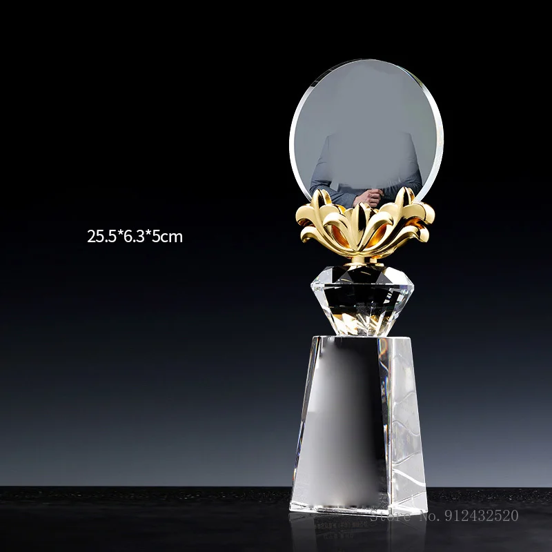 Bauhinia Blooming Crystal Trophy, Customized with Photos, Creative, Honr, annual Meeting, Award, Home Decoration