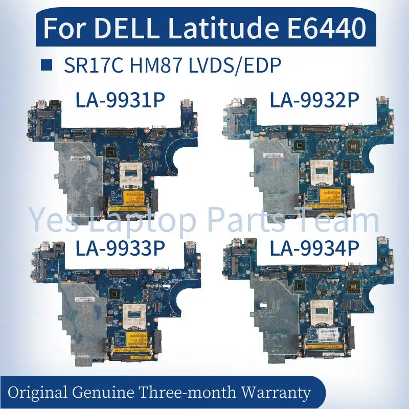 

LA-9931P LA-9932P LA-9933P LA-9934P For DELL Latitude E6440 Laptop Mainboard 0D5CH1 007KGN 085M2V 0X8DN1 Notebook Motherboard