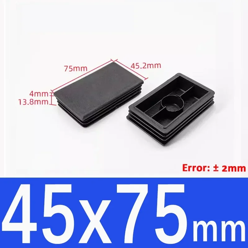 Black Square Plastic End Caps for Table or Chair Feet Protection