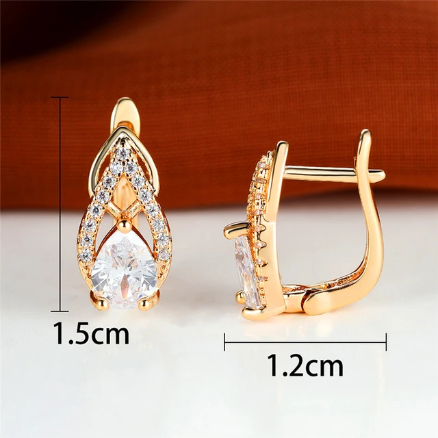 Boucles d'oreilles de luxe en pierre de cristal blanc pour femmes