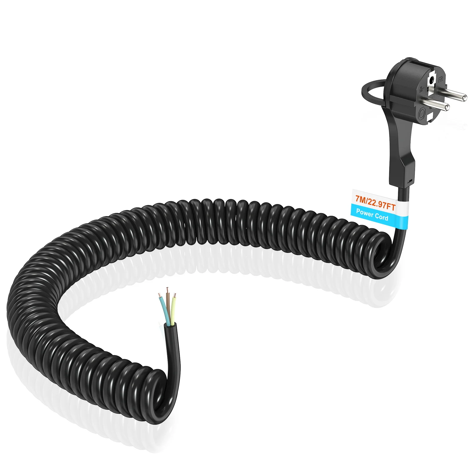 Flexible Grounded Power Extension Cable with Extra Flat Plug