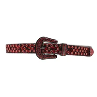 Hot Rhinestone Belts Studded Skull Lether Belts for Women Luxury Designer Brand Strap For Jeans Suppliers White Black - Image 3