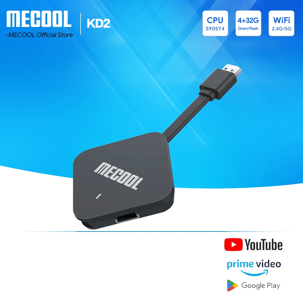 MECOOL 2022 ATV KD2 Global Version Versio Amlogic S905Y4 TV Stick Android 11 4GB 32GB Dual WIFI Google Certified TV Box BT 5.0