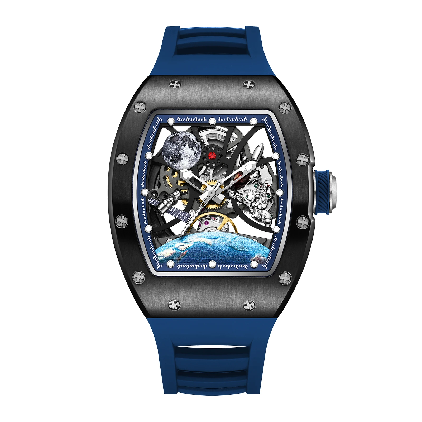 OROLOGIO UOMO VELLACIO Rettangolare Quadrante Bianco ROMANE Ore su Cinturino in Pelle Nera! EUR