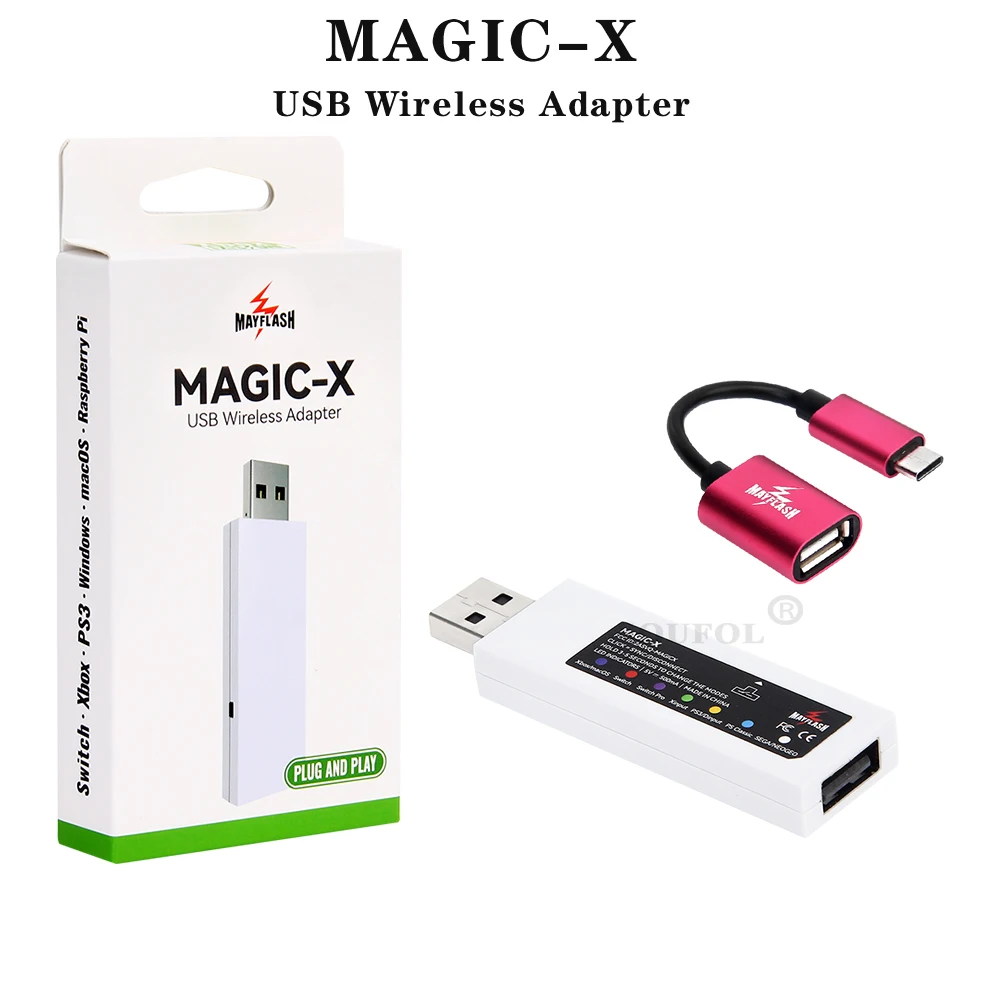 Mayflash MAGIC-X Bluetooth-compatible Controller USB Wireless Adapter for  Xbox/PS3/Switch/Raspberry Pi/Steam/Sega/PC/NeoGeo - AliExpress