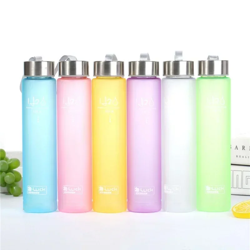 Water Bottle Drinkware Termos Frosted Stainless Steel Thermos Bottle Sport Drink Items Shatterproof Plastic Lemon Juice Storage