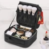 Diamond Check PU Makeup Case, Large Waterproof Travel Organize Cosmetic Box 3