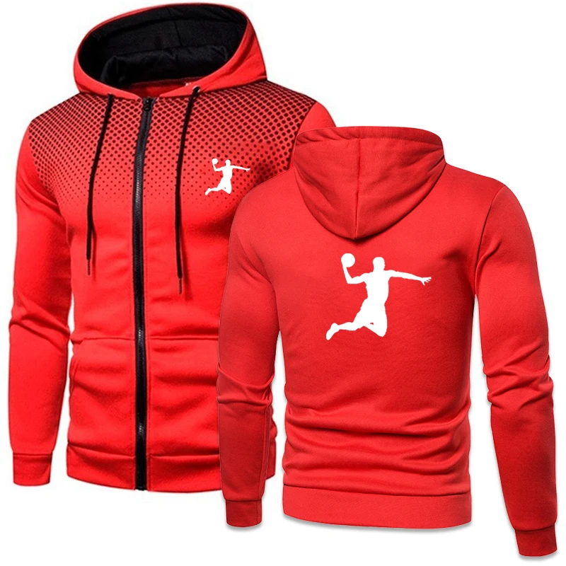 Men's Hoodie Zipper Pocket Print Hoodie Sweatshirt Sport Outdoor Casual Hoodie Slim Fit Sweatshirt