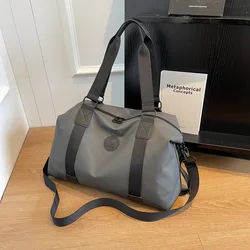 Spacious Unisex Waterproof Oxford Cloth Duffel Bag for Travel and Fitness (Gray)