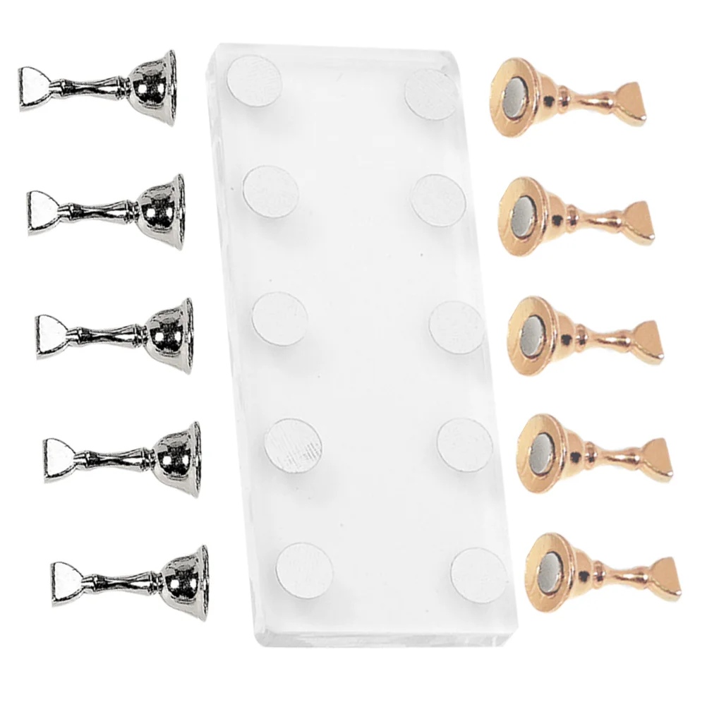 

Press on Nails Holder Manicure Double Row Acrylic Practice Base Polish Display Tool Shelves Fake