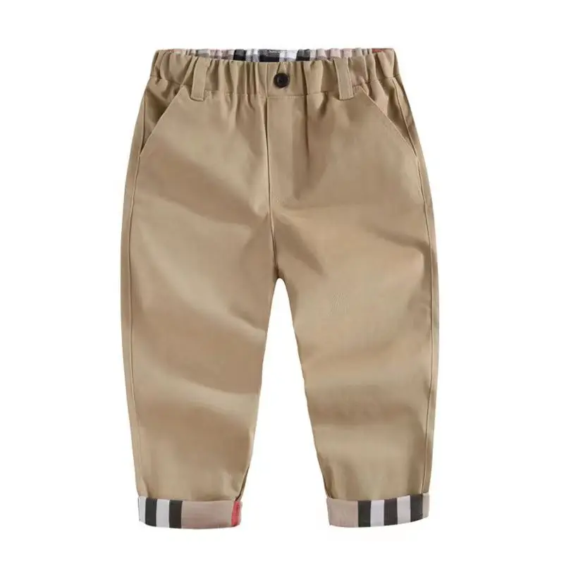 Kids Boys Casual Pants Autumn/Winter Cotton Midsize Boys Fashion Versatile Checker Pants Trend Chilrens Trousers boys pants