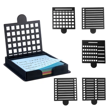 Dispenser per note adesive Stencil per note adesive versatile Materiale scolastico Accessori da scrivania Porta note adesive con modello