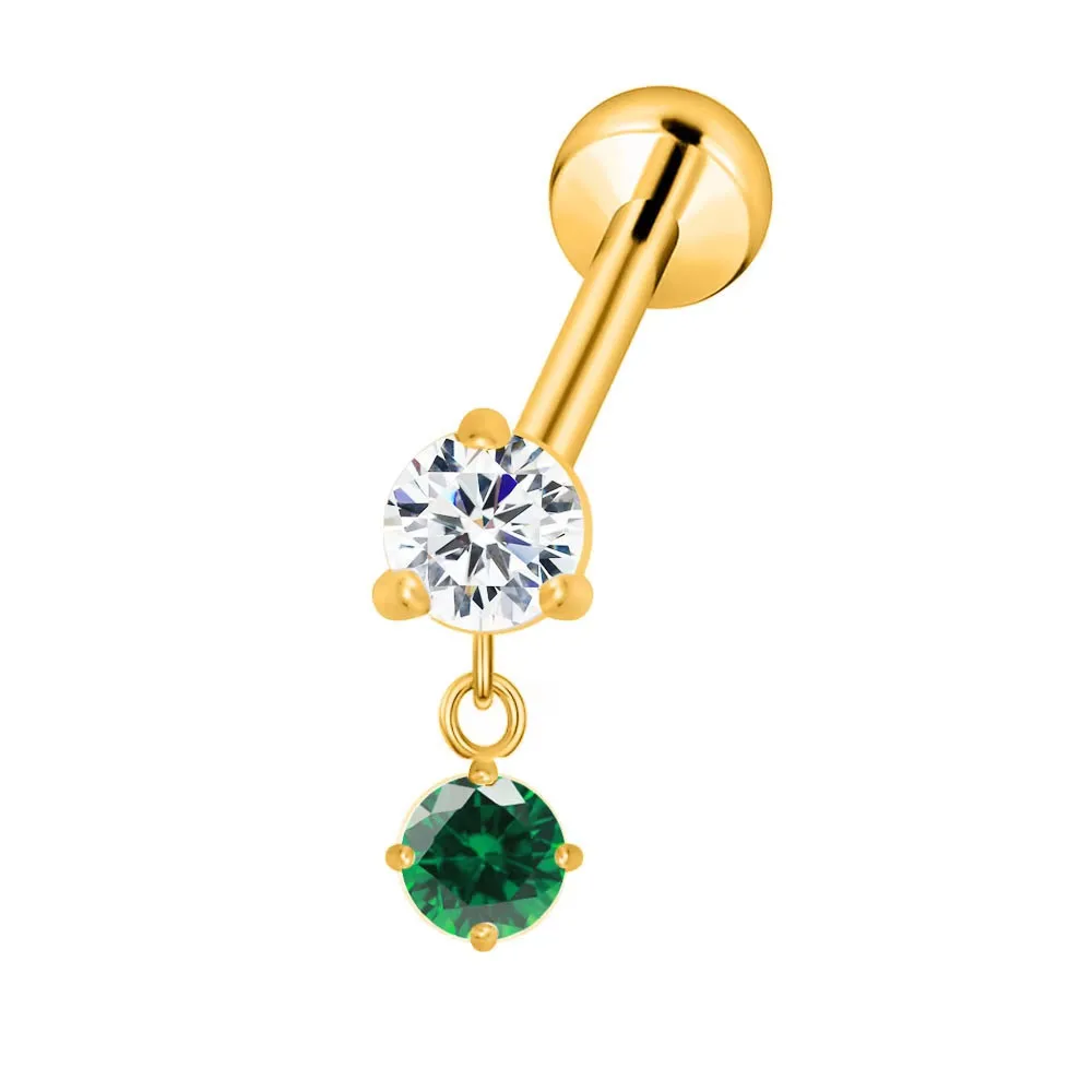 ASTM F136 G23 Titan Blütenblätter Tropfen Labret Threadless Piercing Regenschirm Rechteck Marquise CZ Daith Conch Lip Ohrring 16G – Detail 6