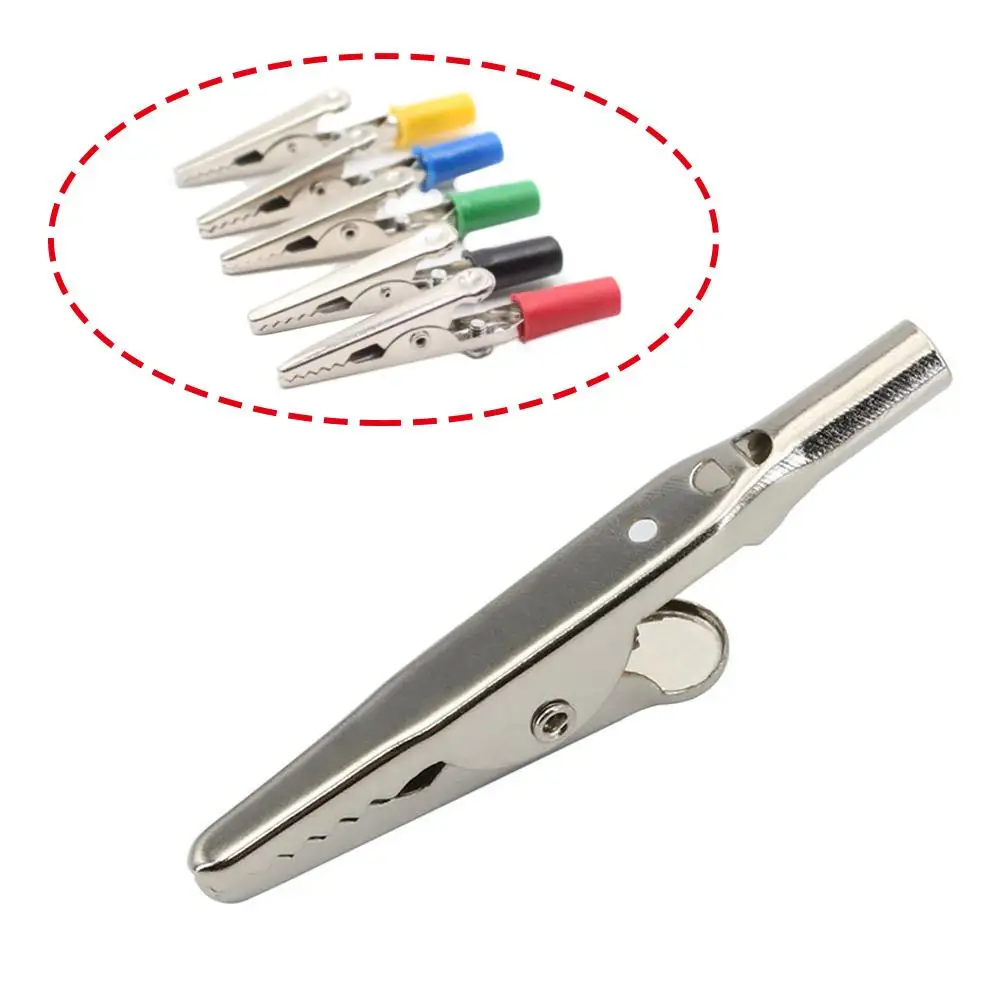 Alligator Clips 10Pcs 51mm Metal Alligator Clips Crocodile Clip Electrical Test Cable Lead Probe Clip 27