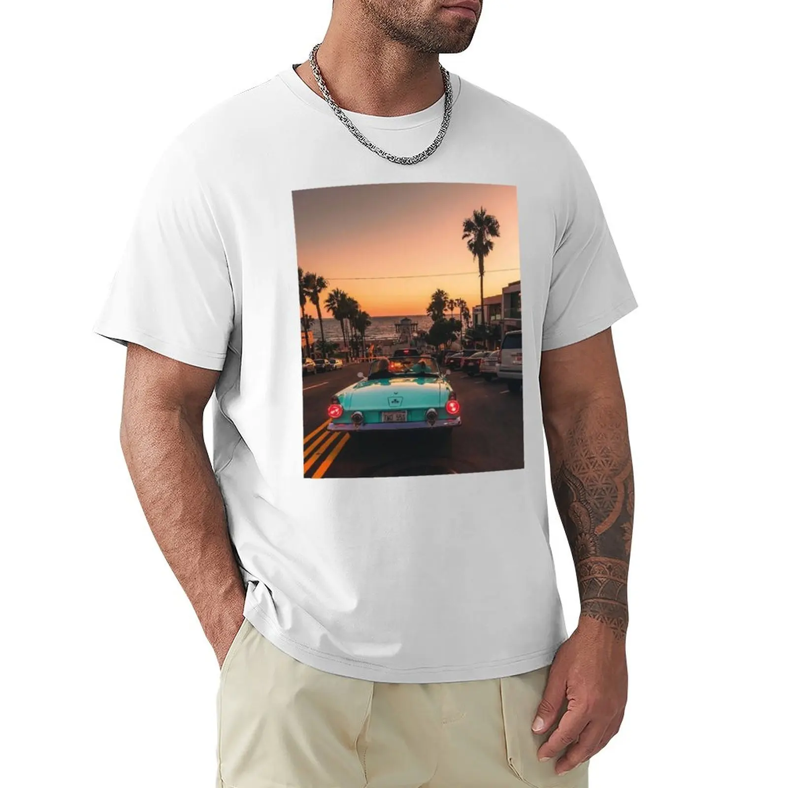 

Palm Trees Sunset Ocean breeze California take me there T-Shirt graphics anime customs quick-drying mens vintage t shirts