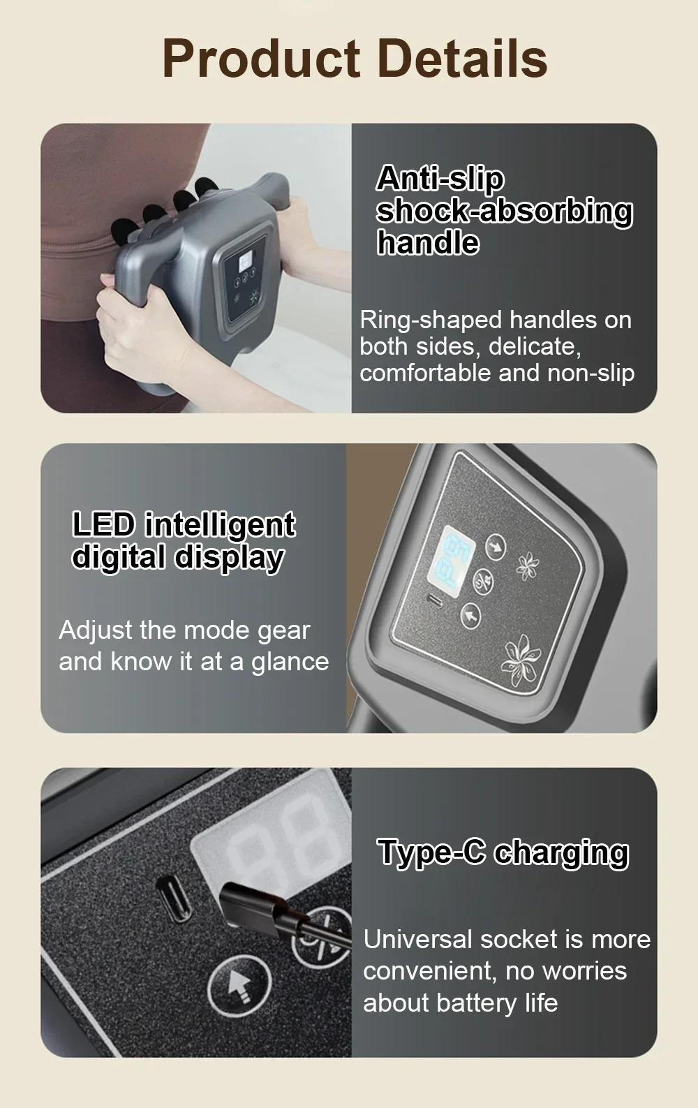 Fascia Gun 16-Head Muscle Massage Gun Professional Body Leg Back Shoulder Waist