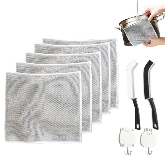 20cm Steel Wire Cleaning Cloth Non -stick Oil Iron Dishrag Kitchen Pan Pot  Dishes Cleaning Rag Household Cleaning Tools - AliExpress