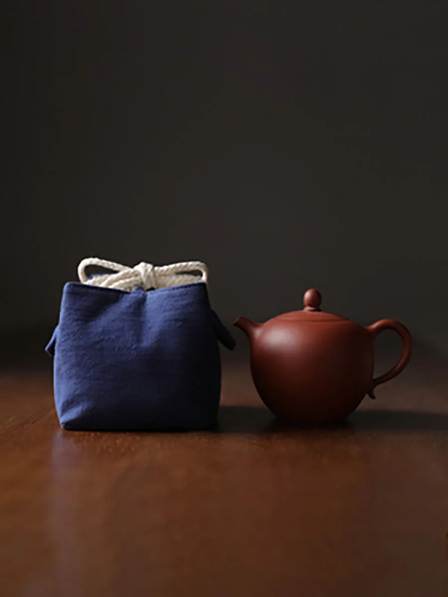Solid color thickened cotton cloth holds travel bag, tea cup, tea set, tea pot cover