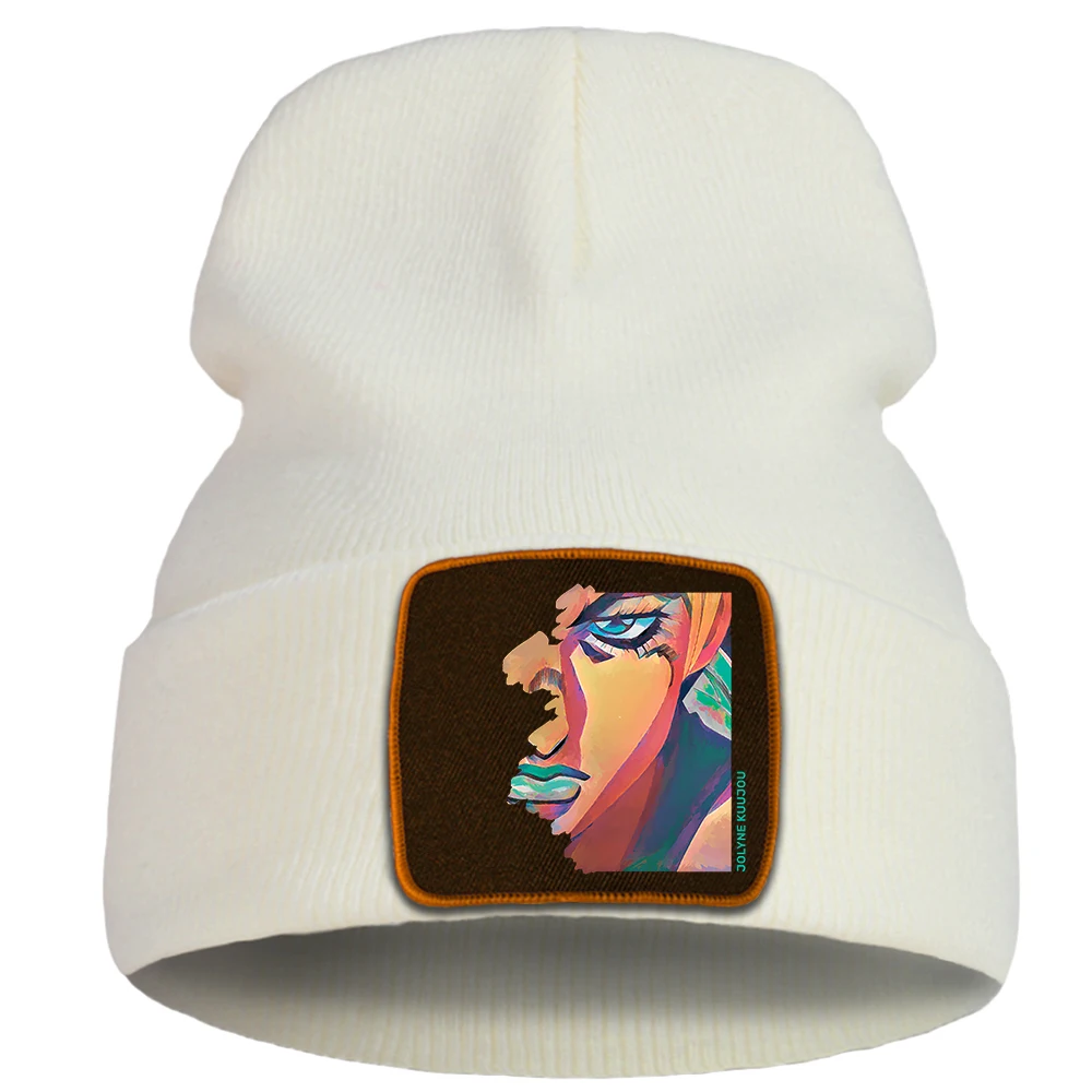 Anime Jojo Stone Ocean Women'S Hat Harajuku Knitted Men'S Cap Female Japan Cartoon Winter Balaclava Bobble Beanie Hats | Аксессуары