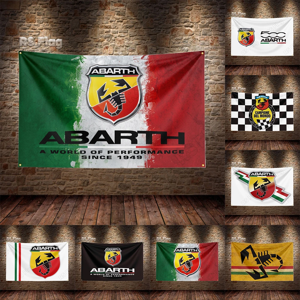 

3x5 Ft Abarths Flag Polyester Printed Car Flags for Garage Decor