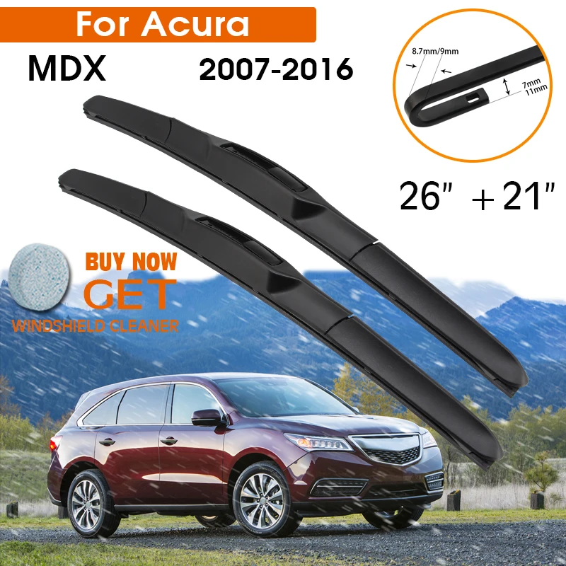 

Car Wiper Blade For Acura MDX 2007-2016 Windshield Rubber Silicon Refill Front Window Wiper 26"+21" LHD RHD Auto Accessories