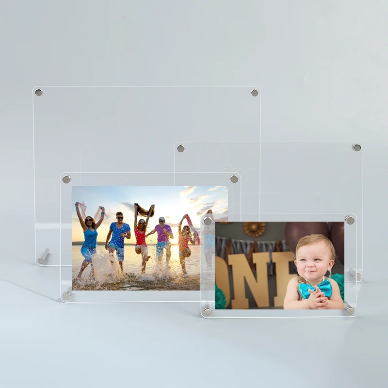 

Acrylic transparent photo frame desktop photo advertising poster display stand decorative picture frame
