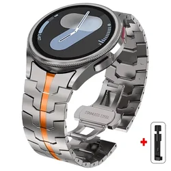 Premium Stainless Steel Watch Strap - No Gaps Design, Quick Release Bracelet - Galaxy 4 Clasic 46mm (Titanium Orange - Tool)