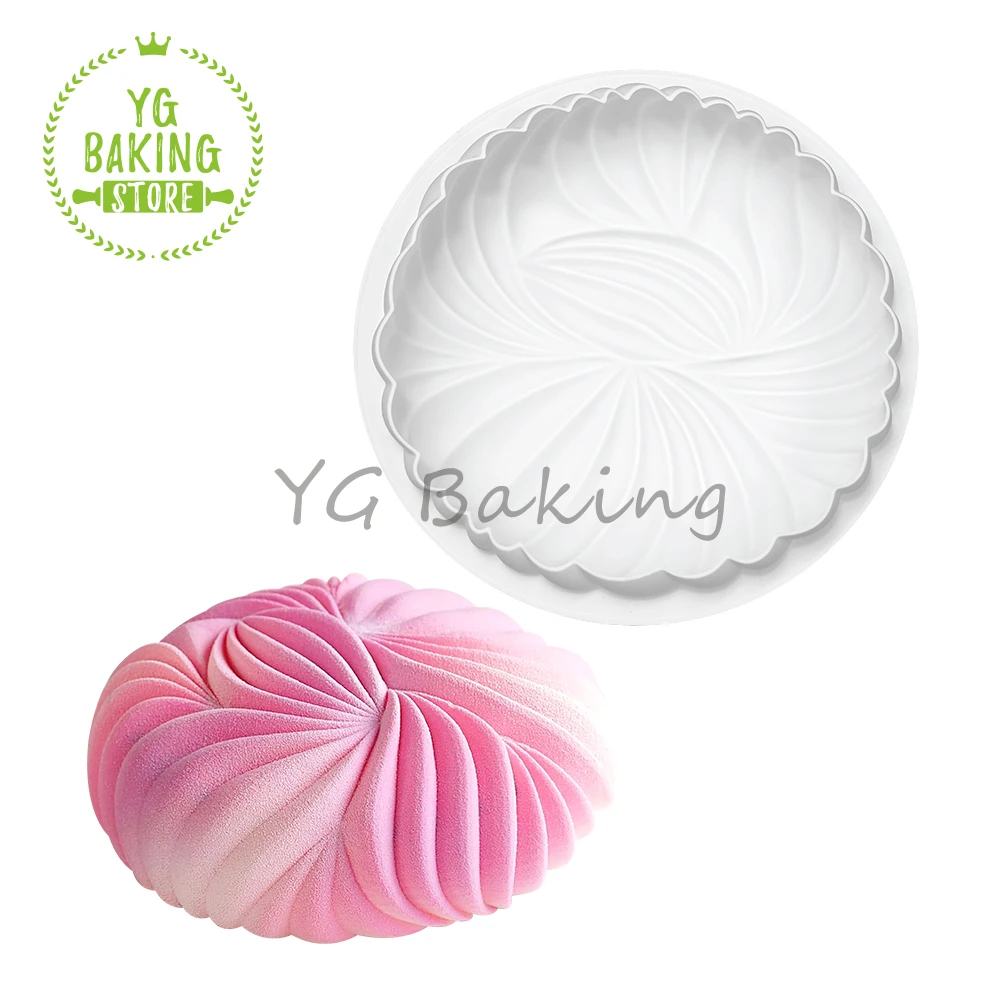 

Dorica 3D Dune Design Round Mousse Mould DIY Chocolate Silicone Mold French Dessert Cake Decorating Tools Kitchen Bakeware