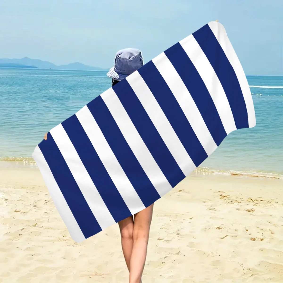 Colorful Striped Beach Towel Quick Drying Absorbent Bath Towel_voghion.com