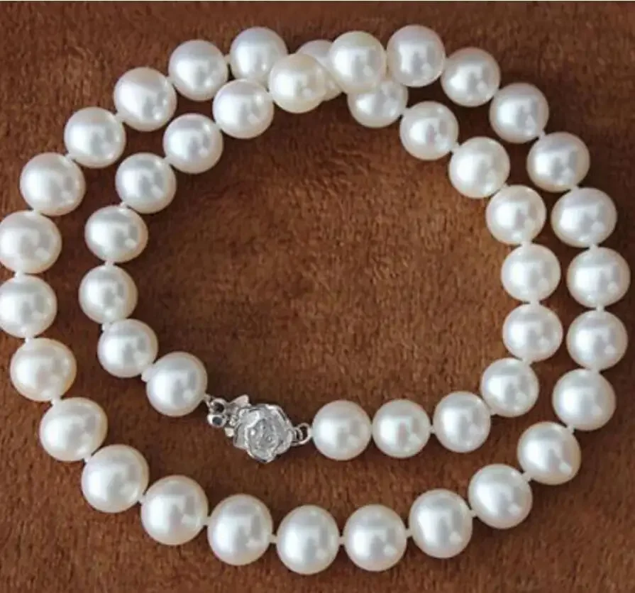 

Модные ювелирные изделия AAAA 8-9 мм белое ожерелье с морским жемчугом Южной акои 18 дюймов