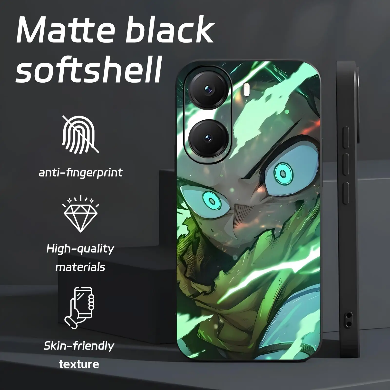 Deku My Hero Academia Shockproof Soft Black Phone Case