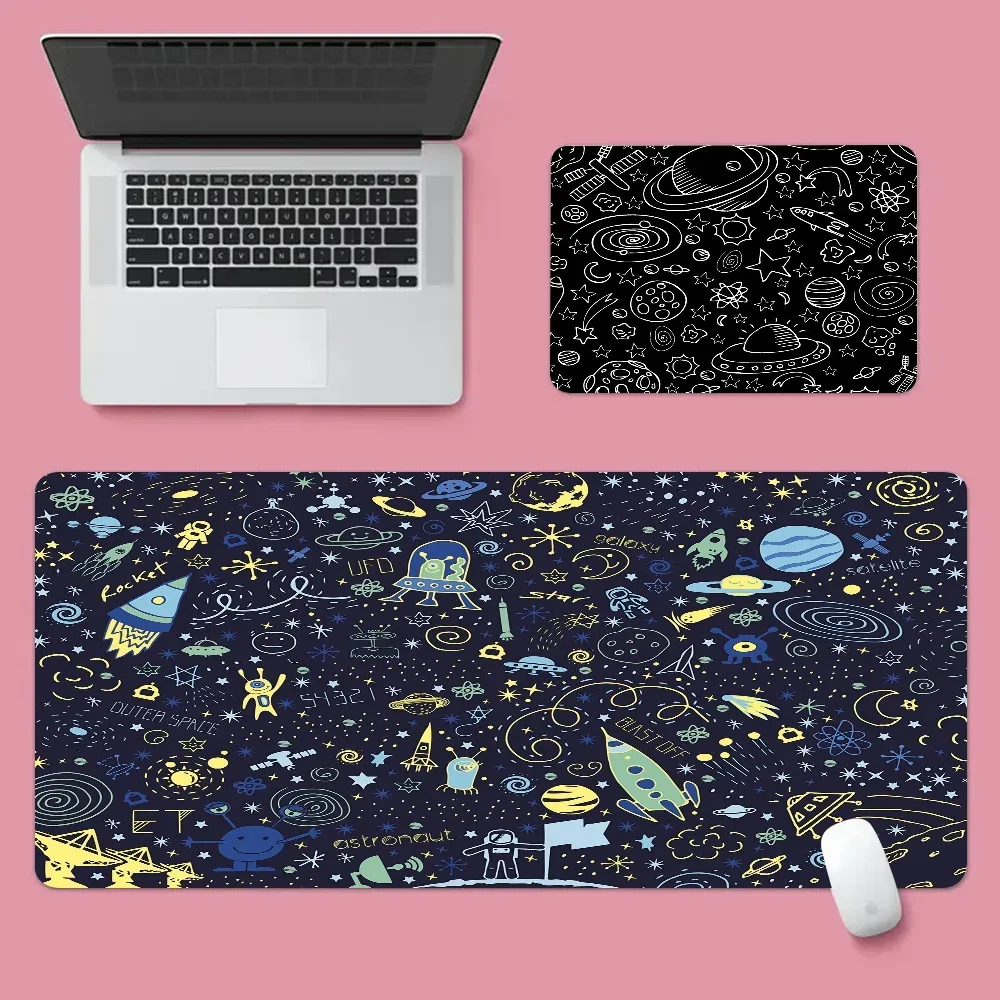 Space Ufo And Many Planets My Favorite Office Mice Gamer Soft Mouse Pad Size For Game Keyboard Pad 2
