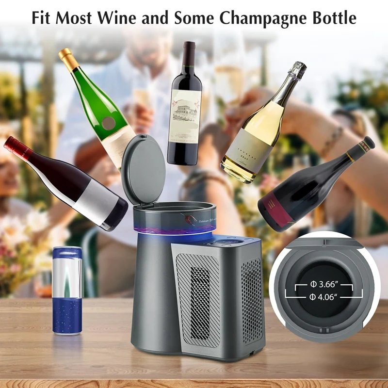 Jluang Wine Chiller Electric, Single-Bottle Wine Champagne Cooler