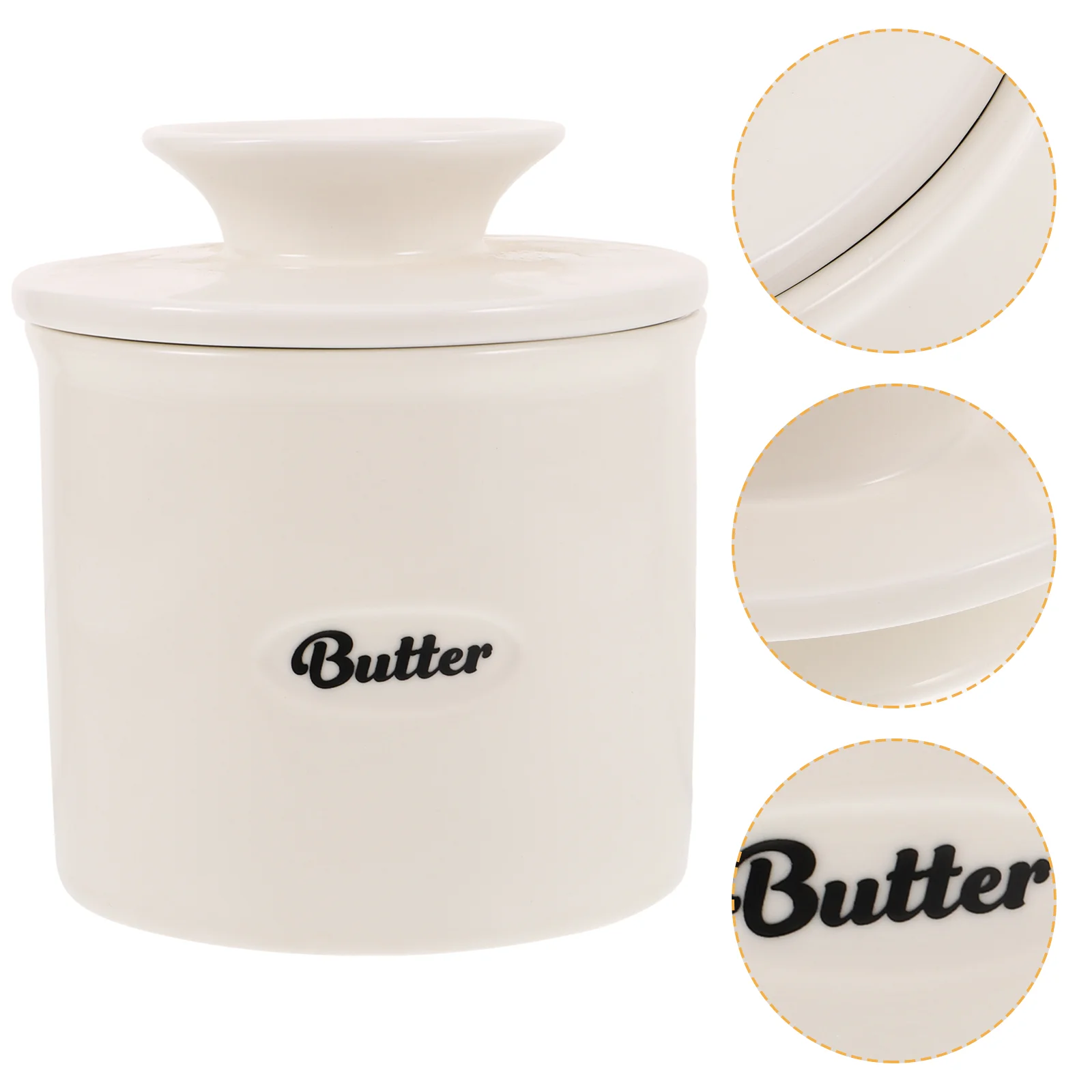 

Western Style Butter Jar Dish with Lid Keeper Crock Ceramics Reusable Dessert Holder