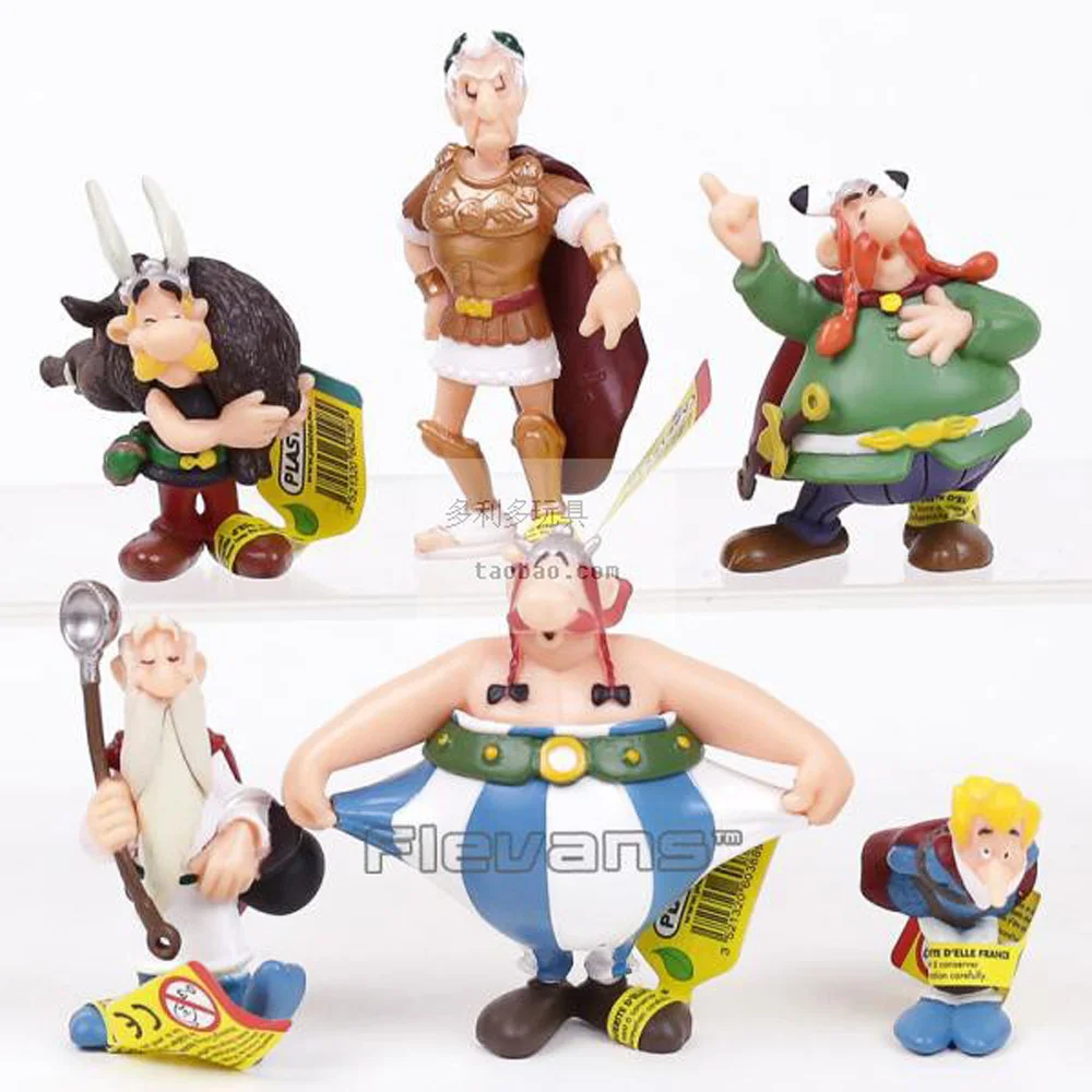 6Pcs Gallia Hero Warrior Obelix Panoramix Caesar Asterix Der Gallier Asterix The Gautl Child Gift Figure Model Toys