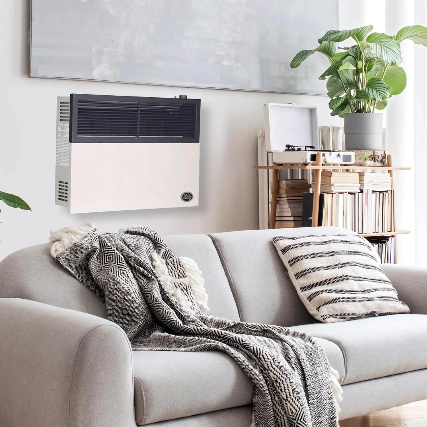 17000 BTU Direct Vent Liquid Propane Wall Mounted Heater with Piezo Lightning Safety Pilot and Built in Regulator Cream