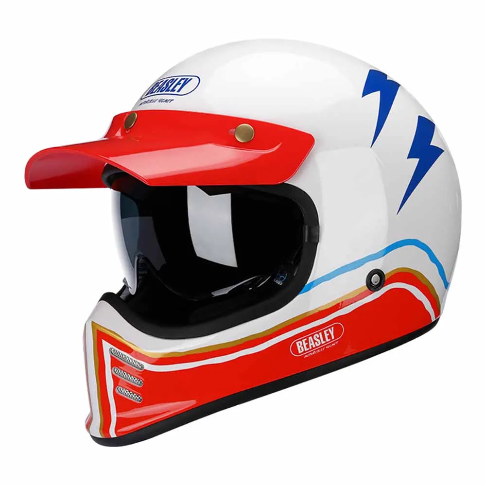 thumbnail image 1 of Casco de motocicleta Black Flame, estilo vintage, de cara completa, resistente al desgaste, accesorios de carreras, transpirable, para motocross, protección anticaídas, 1 of 5