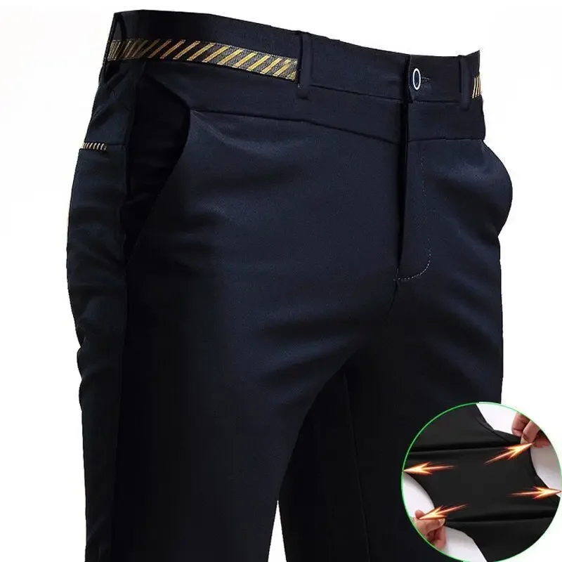 Men Pants Stretch Pants Business Pants Suit Pants Black Suit Pants for Men Spring and Autumn Stretchy and Non-Ironing Office Trousers Slim Fit Formal Pants for Men Dress