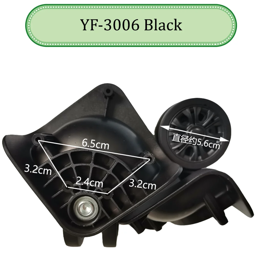 For YF3003 Black Universal Wheel Trolley Case Wheel Replacement Luggage Pulley Sliding Casters slient wear-resistant Repair