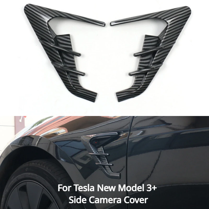 

Side Camera Carbon Fiber ABS Protection Cover for Tesla New Model 3+ Side Camera Cover Protective Cover for Model3 Highland 2024